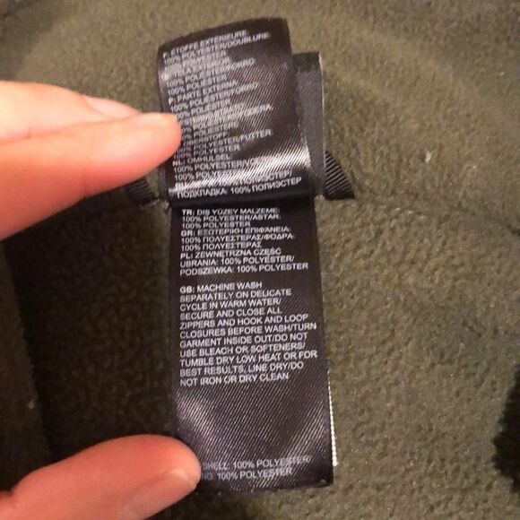 NORTH face army green polar fleece - Picture 7 of 11